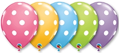 11 Inch Big Polka Dots Pastel Latex Balloon Assortment 50pk