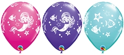 11 Inch Merry Mermaid & Friends Latex Balloon Assortment 50pk
