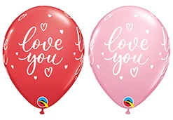 11 Inch I Love You Script Latex Balloons 50pk