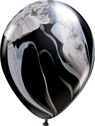 11 Inch Black & White Agate Latex Balloons 25pk