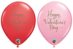 11 Inch Valentine Script Latex Balloons 50pk