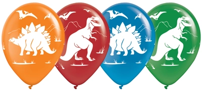 11 Inch Latex Dinosaurs Balloon Assortment 50pk