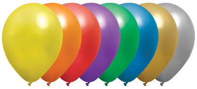 11 Inch Metallic Latex Balloon Assortment 100pk