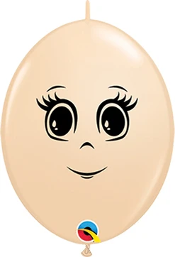 12 Inch Blush Feminine Face Quick Link Latex Balloons 50pk