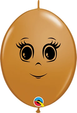 12 Inch Mocha Feminine Face Quick Link Latex Balloons 50pk