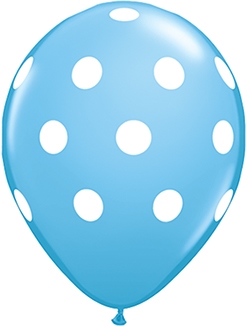 11 Inch Blue Big Polka Dots Latex Balloons 50pk
