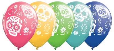 11 Inch Day of the Dead Latex Balloons 100pk