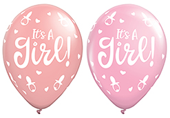 11 Inch It's A Girl Pacifiers Latex Balloon 100pk