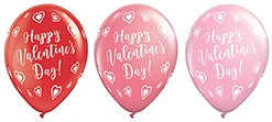 11 Inch Valentine Hearts Latex Balloons 100pk