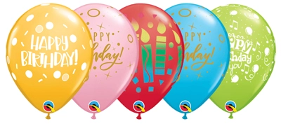 11 Inch Assorted Birthday Latex Balloon 50pk