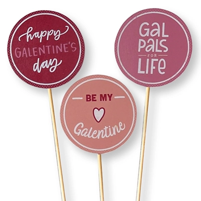 3 Inch Galentine's Day Pick Assortment 12pk