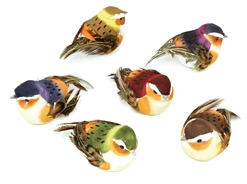 3 Inch Chubby Bird Decorative Floral Accent 12pk