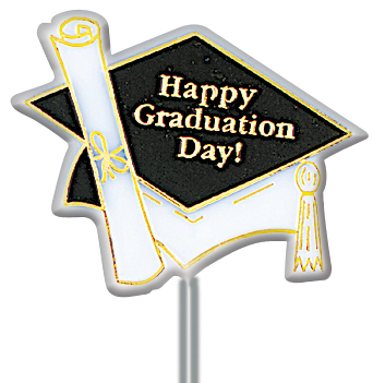 3.0 Inch Graduation Cap & Diploma Floral Pick 12pk