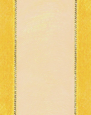 25 yd #9 Satin Edge Yellow Fabric Ribbon