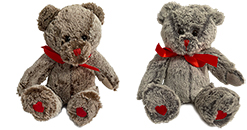 8 Inch Valentine Plush Bears & Bows (Set of 2)