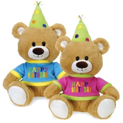 10 Inch Brown Birthday Bear Plush 4pk