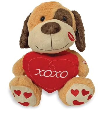 10 Inch Plush Dog with XOXO Heart