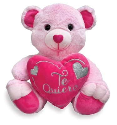 10 Inch Plush Pink Bear with Te Amo Heart