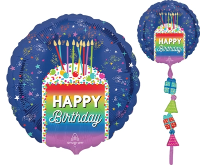 AirWalkers™ Birthday Rainbow Cake Slice Balloon