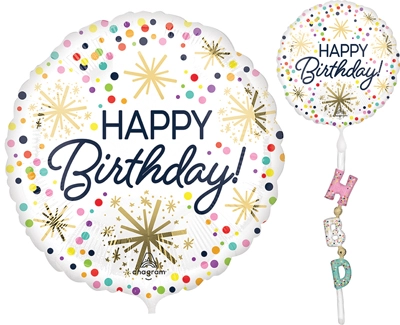 AirWalkers™ Birthday Confetti Sprinkle Balloon