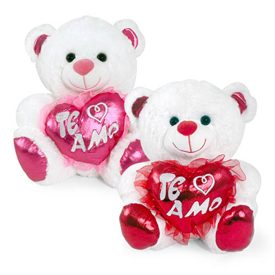 10 Inch Te Amo Bear with Heart 2pk