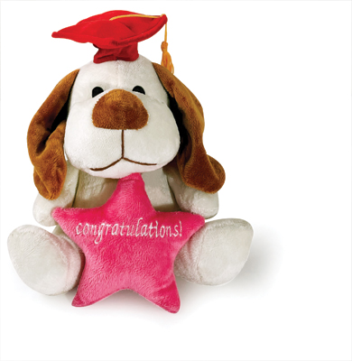 8 Inch Plush Grad Dog with Congratulations Star