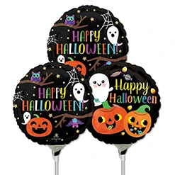 4 Inch Halloween Pre-Inflated Micro Stick Balloons ProfitPak 30pk