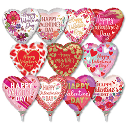 9 Inch Valentine Pre-Inflated Mini Stick Balloons ProfitPak 30pk