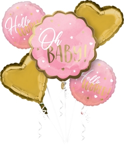 Pink Baby Girl Balloon Bouquet Kit