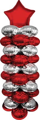 Red & Silver ColorColumn Floor Decor Kit