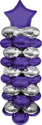 Purple & Silver ColorColumn Floor Decor Kit