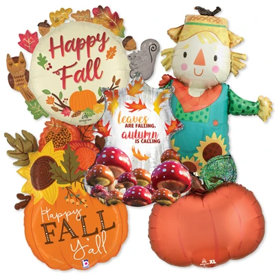 Fall Helium Shape Balloons ProfitPak 15pk