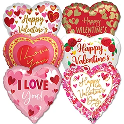 Helium Saver Jumbo Valentine & Love Balloon Assortment 15pk