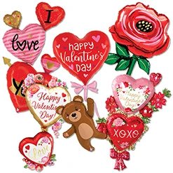 Large Shape Valentine & Love Balloon Assortment 15pk