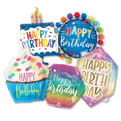 Birthday Foil Shape Balloon ProfitPak 15pk