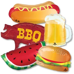 Medium Shape BBQ & Tailgate Balloon Assortment 15pk