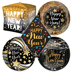 Geometrics New Year Balloons 15pk