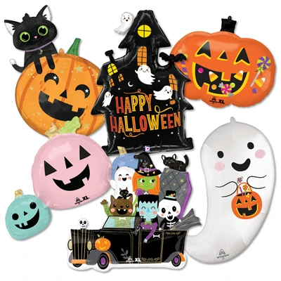 Helium Shape Halloween Smiles Balloon Assortment 18pk