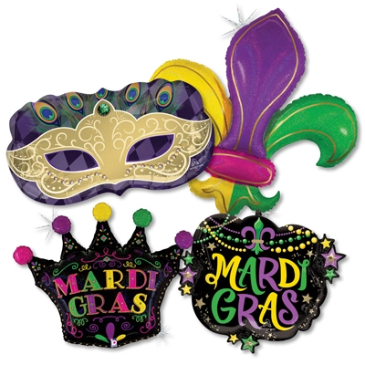 Mardi Gras Medium Shape ProfitPak 15pk