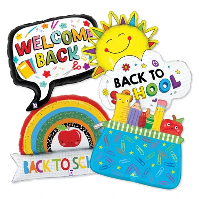 Back to School Balloon Shapes ProfitPak 15pk