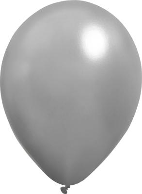 5 Inch Metallic Silver Latex Balloon 100pk
