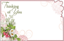Thinking of You Floral Enclosure Cards 50 pk