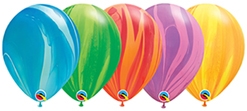 11 Inch Rainbow Agate Latex Balloons Assortment 100pk
