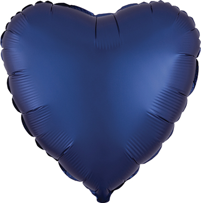 Std Navy Satin Luxe Heart Balloon