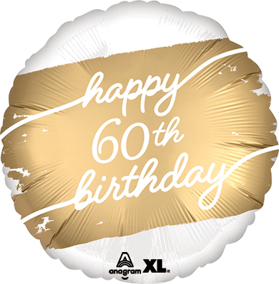 Std Birthday Satin Luxe Golden Age 60 Balloon
