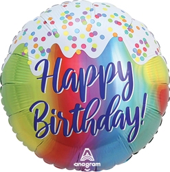 Std Birthday Frosted Confetti Holographic Balloon