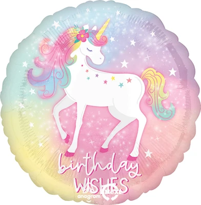 Std Birthday Enchanted Unicorn Balloon