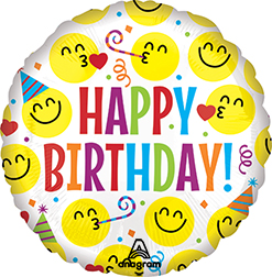 Std Birthday Party Emoticons Balloon