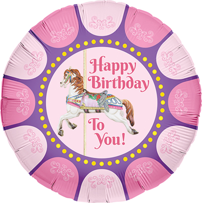 Std Birthday Carousel Horse Balloon
