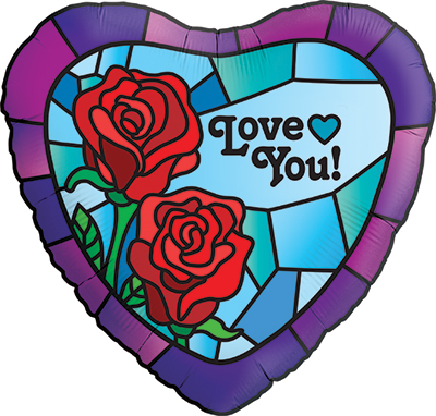 Std Love Stained Glass Balloon